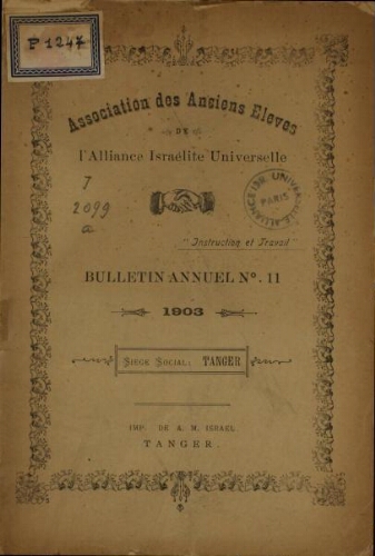 Association des anciens élèves de l'AIU Vol.11 1903
